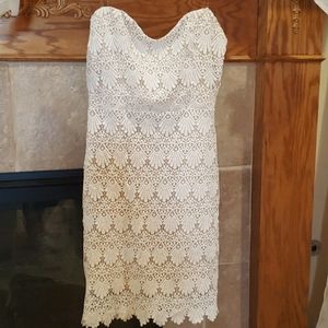 Strapless lace dress